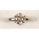 A 14ct white gold diamond solitaire ring