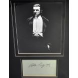 Bela Lugosi; a black and white photograph of the actor with signature to a separate piece of paper