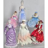 Three Royal Doulton figurines; HN2210 "Debutante", HN2170 "Invitation", HN1834 "Top O The Hill"