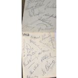 An autograph book containing autographs from cricketers of the 1950s from Leicestershire and