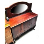 An early 20th century mahogany mirror back sideboard.