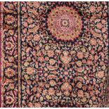 A blue ground Keshan runner, approx 210 x 70cm.