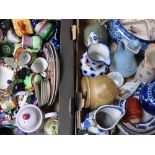 Two boxes of various ceramics to include Royal Albert teaware, Oriental ceramics and stoneware (2).