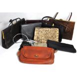 A quantity of vintage handbags to include a c.1940s snakeskin bag, Moire evening bag and a small