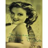 Simone Simon; a signed black and white photograph "Sincerely Simone Simon", 16.5 x 11.5cm.