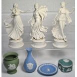 Three Wedgwood Parian ware figures in classical form, from the limited edition collection "The