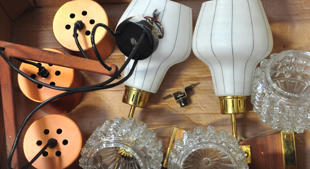 Two retro ceiling lights, one copper effect (2).