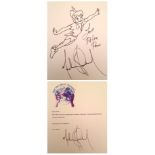 MICHAEL JACKSON; Hand drawn image of Peter Pan, inscribed Love Peter Pan" and signed by the artist