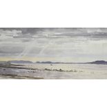 YEATS; watercolour "Morning Light", coastal landscape, signed, inscribed verso, 17 x 35cm, framed