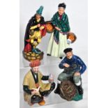 Four Royal Doulton figures; HN2102 "The Pied Piper", HN2317 "The Lobster Man", HN2247 "Omar