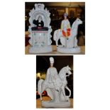 Three 19th century Staffordshire flatbacks to include John Wesley in pulpit. CONDITION REPORT The