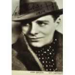 John Gielgud; a signed and dated photo postcard, the photo taken by Dorothy Wilding, 14 x 9cm.