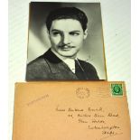 Robert Donat; a signed black and white photograph with original envelope dated 23rd October 1935,