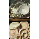 Various items of Art Deco dinnerware to include items by Burleigh, early Shelley and Meakin.