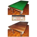 A "J.Ashcroft and Co." Victoria Street Liverpool full sized pool table with slate base and an oak