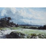 J. PRESTON (late 19th/early 20th century); watercolour "A Surrey Common", rural landscape with