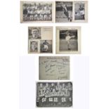 Three sets of newspaper photographs depicting the team and individual players of Liverpool Football