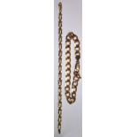 A 9ct gold flat link bracelet and a 9ct gold chain link bracelet, combined weight approx 16.2g (2).