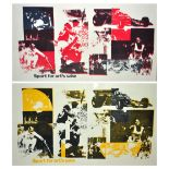 Two 1970s sports screen prints, both entitled "Sport For Arts Sake", both depicting various