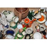 A quantity of various ceramics to include character jugs, Royal Albert teaware and an orange and