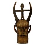 A Baule "Bo Nun Amuin" buffalo/crocodile mask, Ivory Coast,