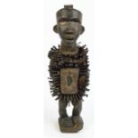 A Bakongo Nkisi Nkondi nail fetish figure from the Bantu People of The Democratic Republic of Congo,