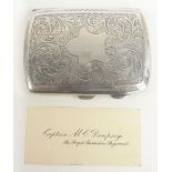 A George VI hallmarked silver rectangular cigarette case,