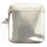 General Sir Miles Dempsey's silver vesta case of plain rectangular form engraved with his initials