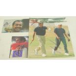 Seve Ballesteros signed photographs, including one with Garcia who has also signed (3).