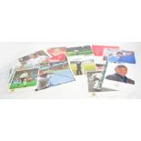 Pele, a signed photograph card and other signed photographs by footballers,