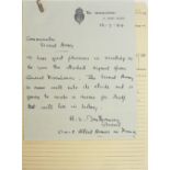 MONTGOMERY (BERNARD LAW); handwritten letter signed "B.L.