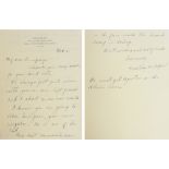 HODGES (COURTNEY H.); handwritten letter signed "Courtney H.