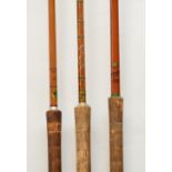 An Ogden's leather tapering fishing rod tube, length 144cm,