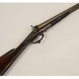 A 12 bore George Smith underlever pinfire hammer gun, with foliate engraving,