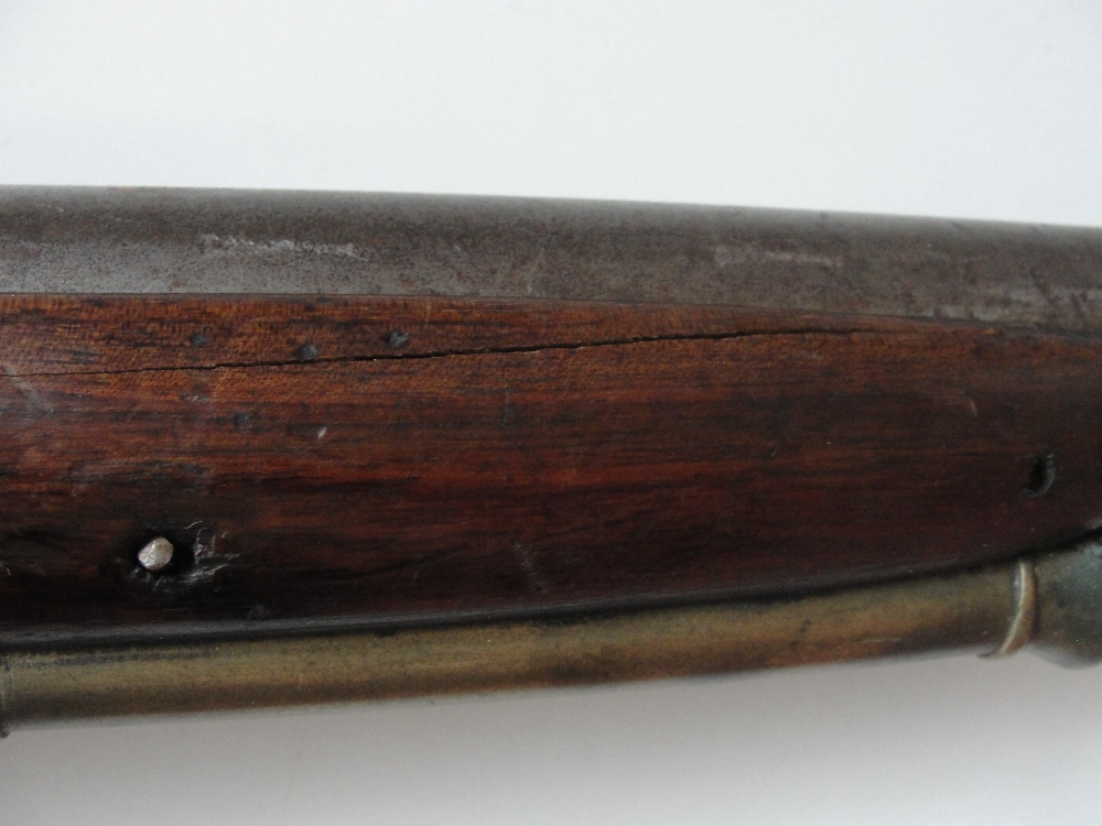 A 19th century flintlock carbine engraved to the lock plate with a crown above "GR", with Victoria - Image 7 of 9