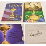 A 2006 Ryder Cup programme, held at The K Club, signed by all European and American team members,