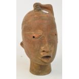 A 17th century terracotta Noc head, height 29cm.