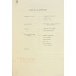 An original typed document by General Sir Miles Dempsey on the defence of the UK, October 1952,