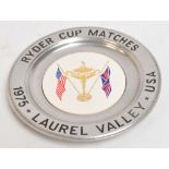 A 1975 Wilton made Ryder Cup commemoration plate, for the match played at Laurel Valley USA,