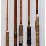 A Martinez & Bird "Windrush" three piece split cane rod with canvas slip,