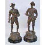 A pair of early 20th century spelter Boer War figures,