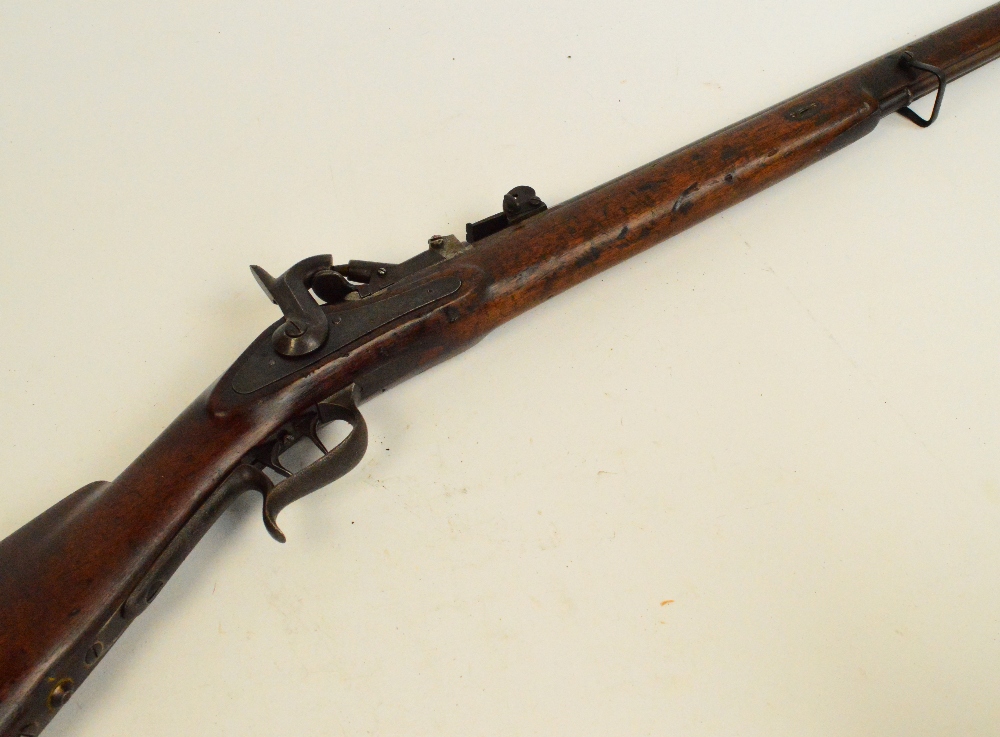 A Swiss Milbank Amsler Schutzen 10.4x38mm rimfire rifle.