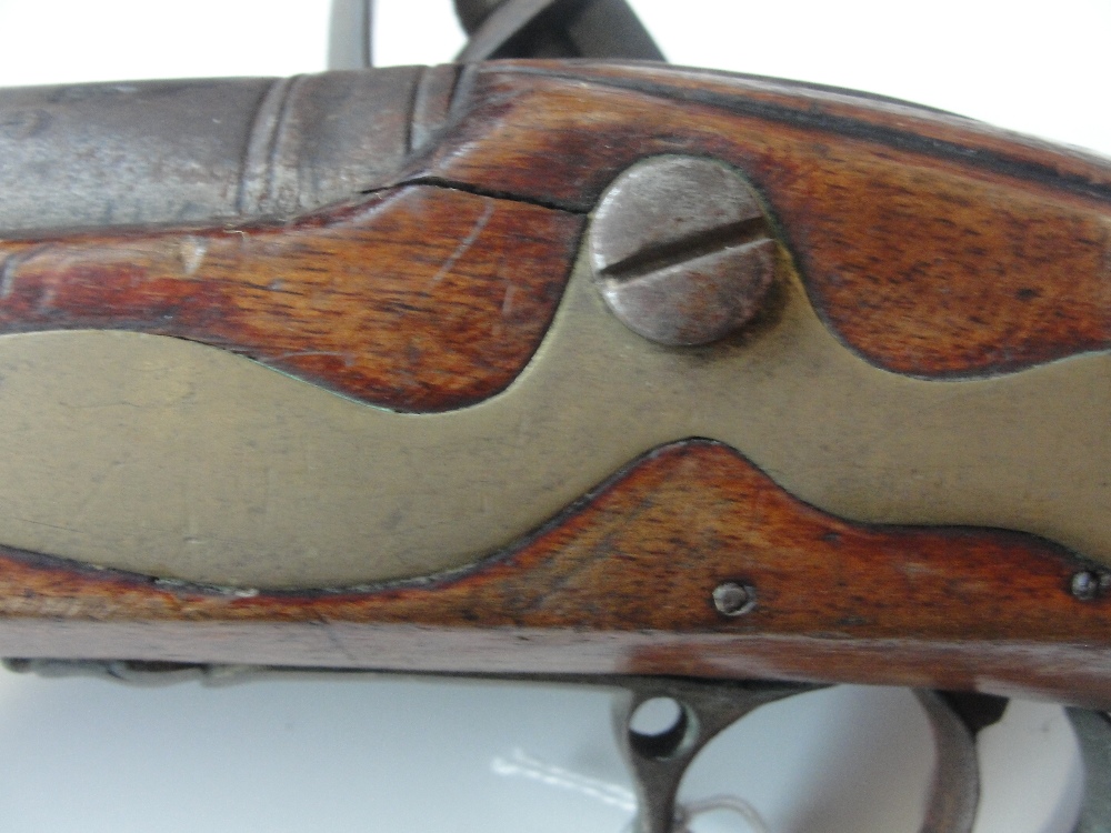 A 19th century flintlock carbine engraved to the lock plate with a crown above "GR", with Victoria - Image 5 of 9