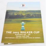 A 2003 Walker Cup programme, played at Ganton Golf Club,