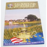 A 2002 Ryder Cup programme, from The Belfry, signed by all the team members from both teams,