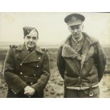 An original black and white photograph depicting General Sir Miles Dempsey and Harry Broadhurst,