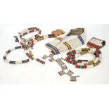 A quantity of African tribal bead work to include arm and neck adornments, a 6 sectioned neck band,