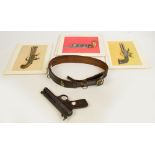 A Webley & Scott "Webley Senior" pistol, numbered 513644, a leather belt,