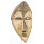 A Hongwe or Ngare mask, Democratic Republic of the Congo, with traces of kaolin, height 34cm,