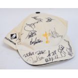 A 2002 Glenmuir Ryder Cup cap, signed by the full American team, comprising: Tiger Woods, Azinger,